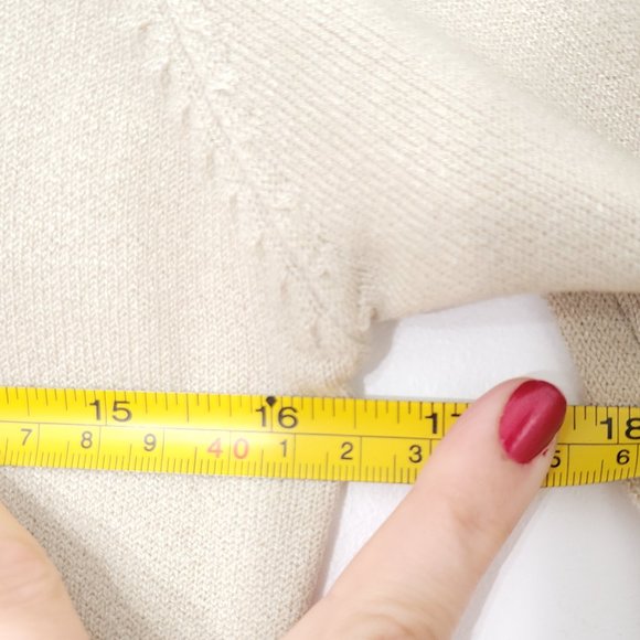 Gloria Vanderbilt Cream Beige Knit Cardigan Sweater Top Button Front Y2K Small - Picture 8 of 8